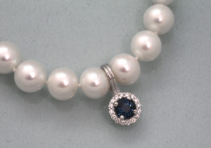 Sapphire Diamond Pearl Pendant